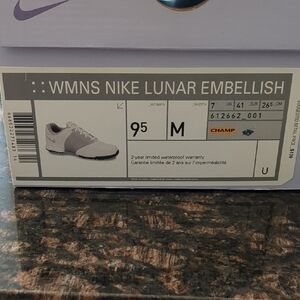 Nike Women's Lunar Embellish GOLF Shoes - Gray and White Pink/Blue InterchanWrap